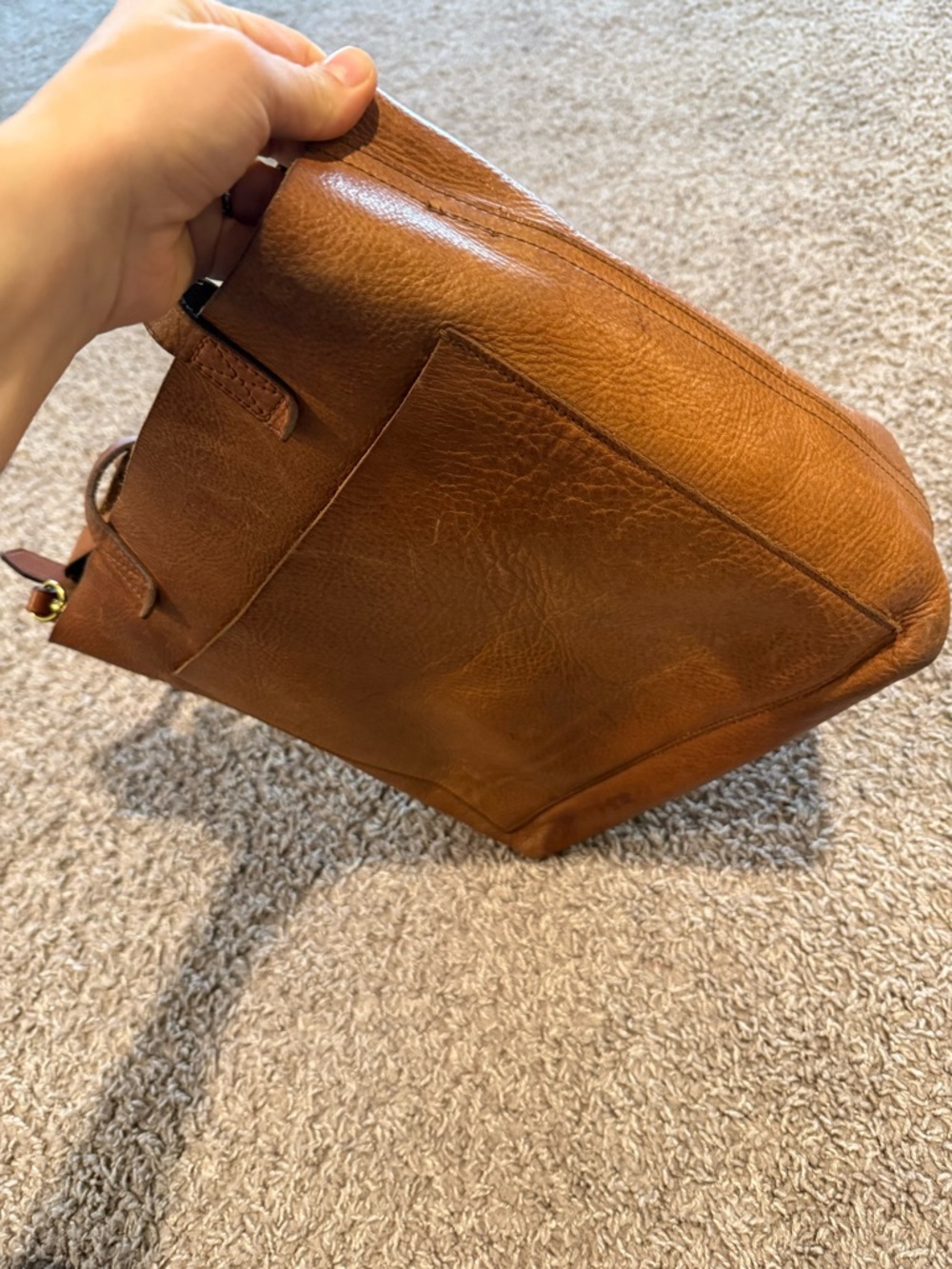 Madewell The Medium Transport Tote Leather Bag English Saddle - Picture 11 of 17
